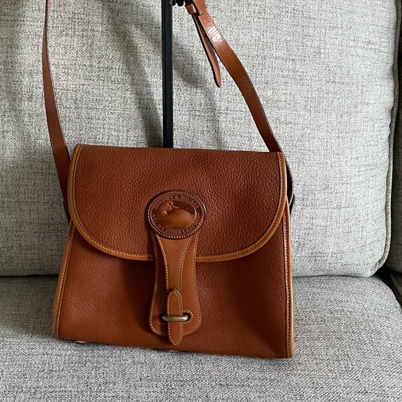 Dooney & Bourke Handbags - Dooney & Bourke All Weather 2 Duck, Vintage. Pebble Leather. Dark Tan. Like New!